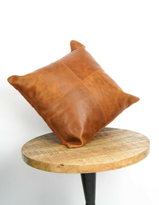 Euro Cushion Cover | Euro Pillow Case | Genuine Leather Cowhide Cushion Cover 60*60cm.