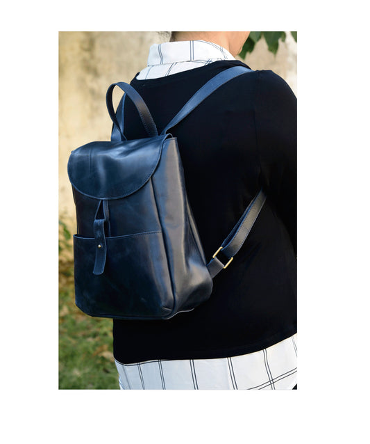 Leather Back Pack Purse |Handmade Leather Handbag | Full Grain Leather Computer or Diaper Bag-Chandler Back Pack by Melbourne Leather Co