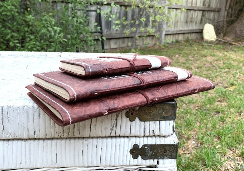 Leather Journal Recycled Paper Journal, For Notes, Book Notebook, Sketch book, Diary, Handmade Book,100% Recycled Rag,Tree Free Paper