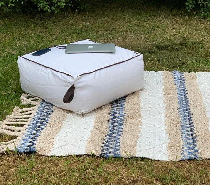 Stunning Moroccan POUF Ottoman **70% OFF** Leather Pouf Floor Cushion Moroccan Pouffe Bean Bag Ottoman Yoga Meditation Linen Connections