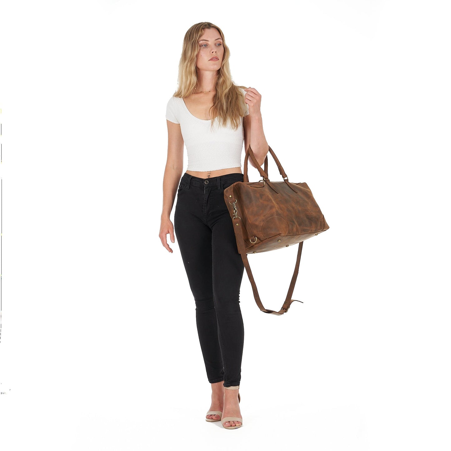 Leather Weekender, Duffle Bag, Leather Weekend Bag, Fathers Day Gift for Him, Overnight Bag, Vacation Duffel, Lightweight Luggage, Men