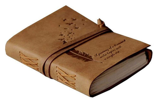 Vintage Leather Journal Recycled Paper Journal, For Notes, Notebook, Sketch book, Diary, Handmade Book,100% Recycled Rag,Tree Free Paper