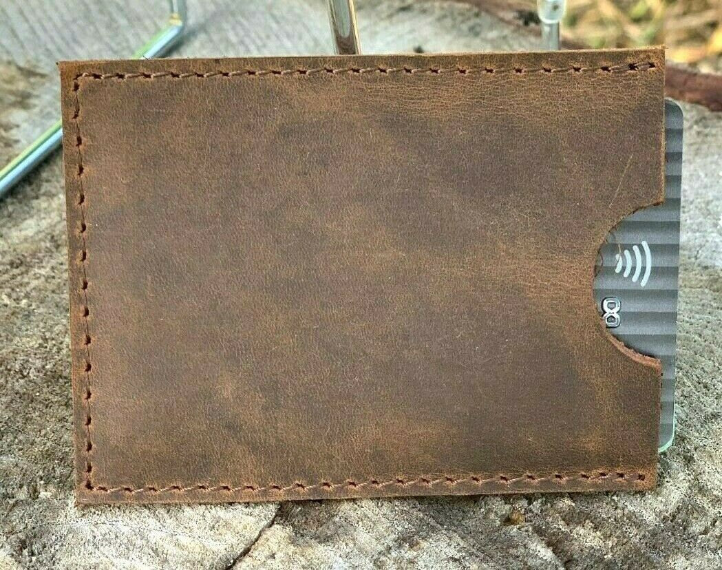 Rustic Genuine Leather Slim Leather Card Holder / Leather Credit Card Wallet / Leather Card Holder Wallet / Leather Card Sleeve
