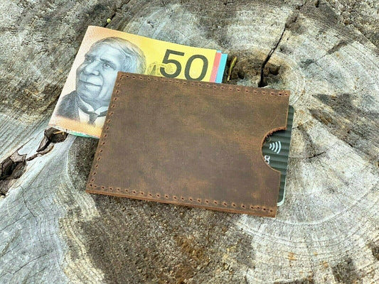 Rustic Genuine Leather Slim Leather Card Holder / Leather Credit Card Wallet / Leather Card Holder Wallet / Leather Card Sleeve
