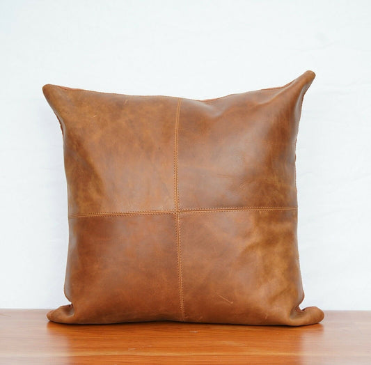 Genuine Leather Cowhide Cushion Cover 60*60cm.