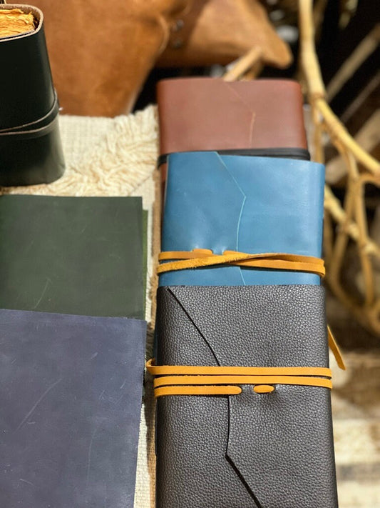 Set of 4* A5 Leather Journals Notebook Sketch Book Travel Holiday Journal Gift for Her Him Christmas Fathers Mothers Day