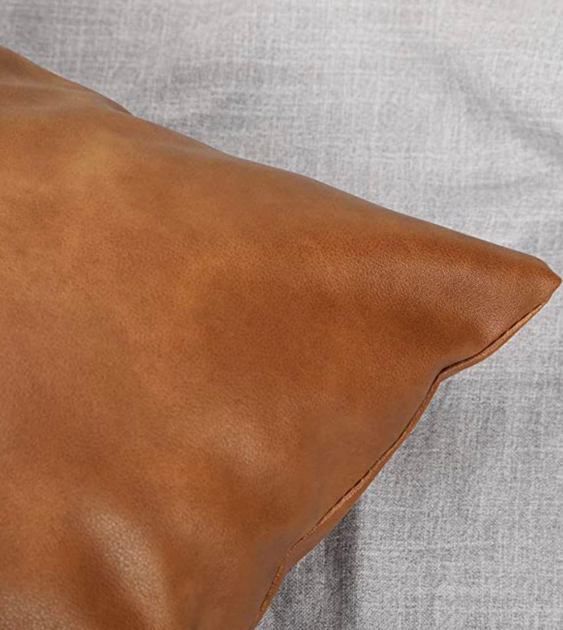 Melbourne Leather Co Genuine Leather Cushion Cover Lumbar Tan Leather Cushion Pillow Cover